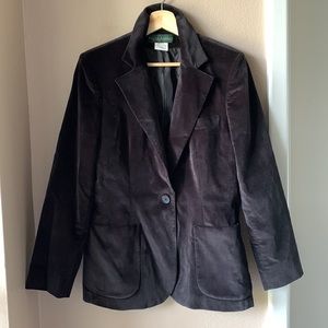 Harvé Benard Black Velvet Blazer Coat